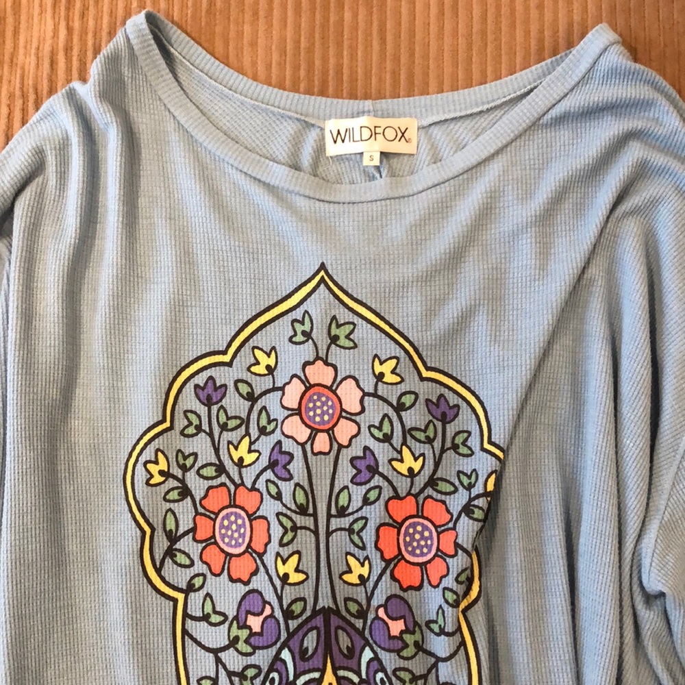 Blue thermal long sleeve Wildfox